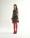 Olive Cowl Asymmetric Mini Dress