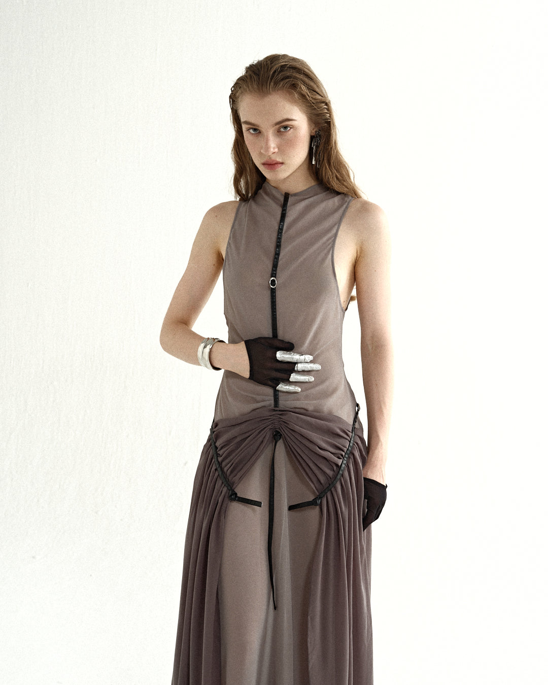 Taupe Halter Maxi Dress