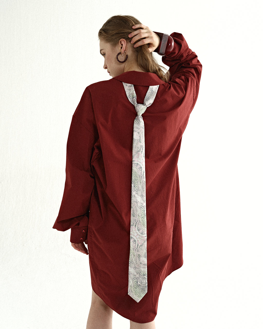 Crimson Oversized Wool Coat