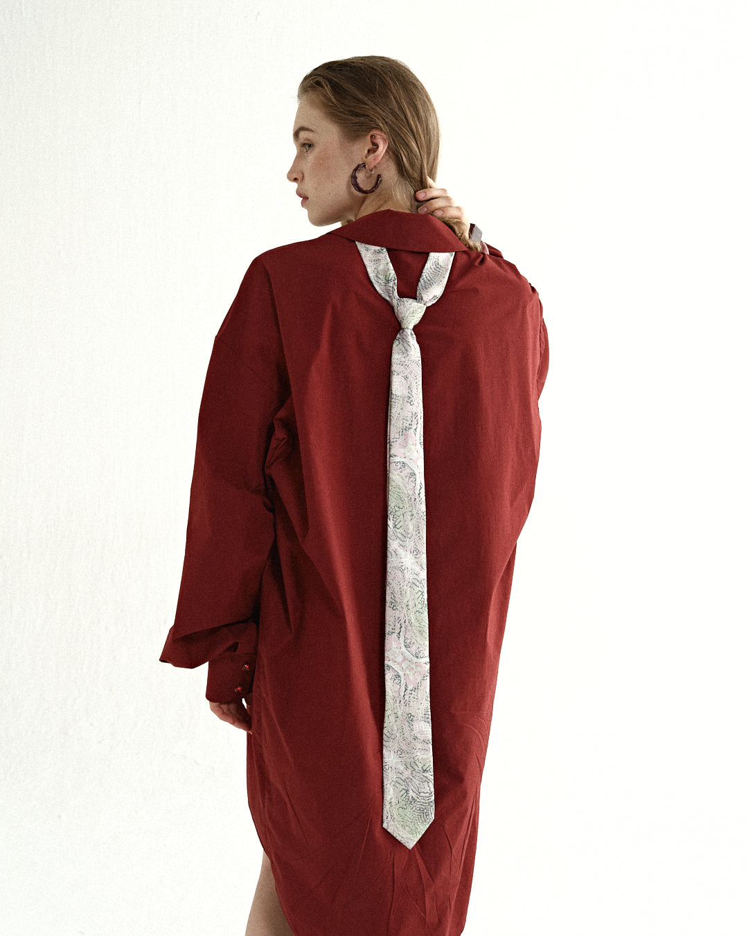 Crimson Oversized Wool Coat