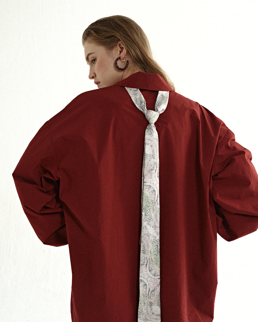 Crimson Oversized Wool Coat