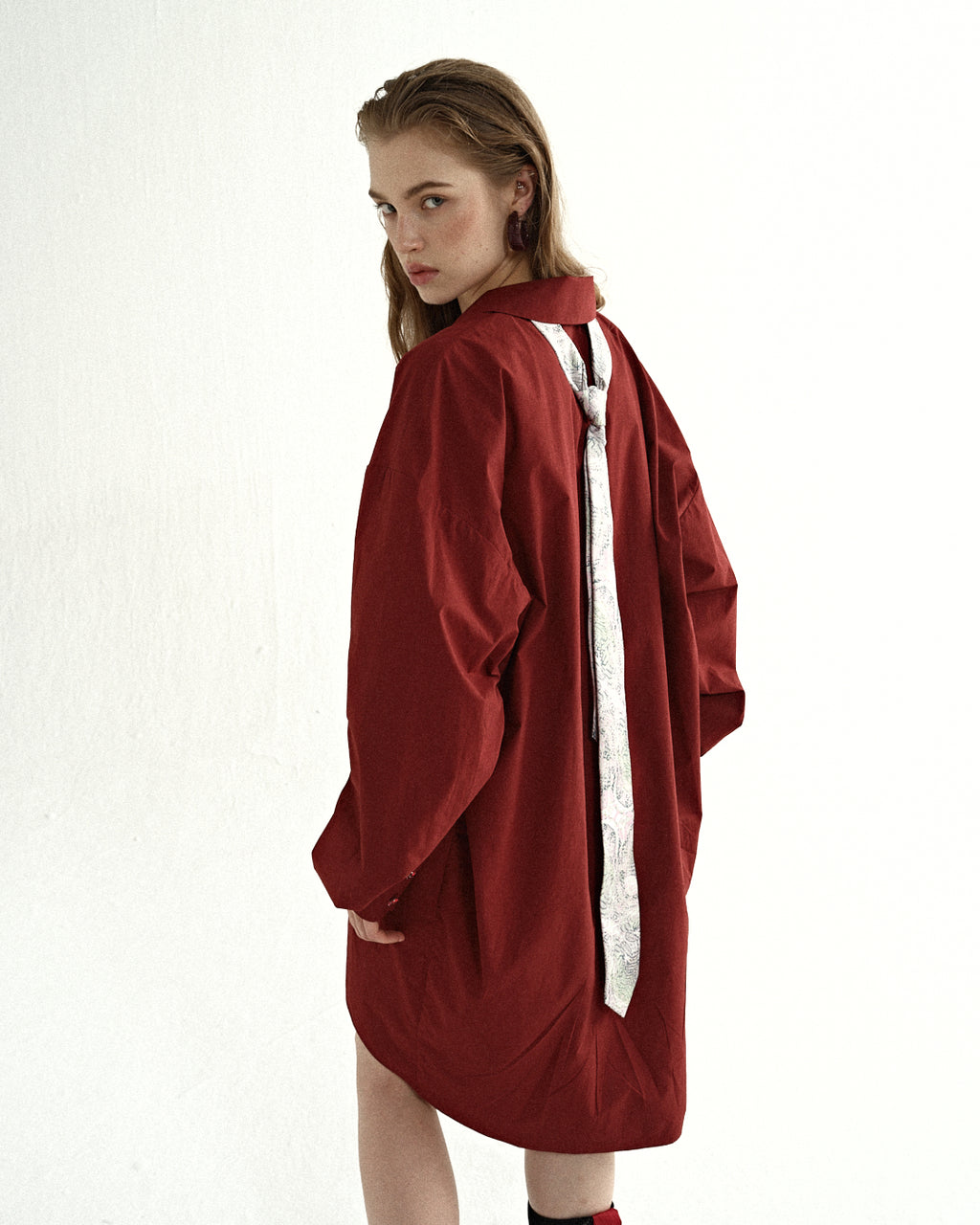 Crimson Oversized Wool Coat