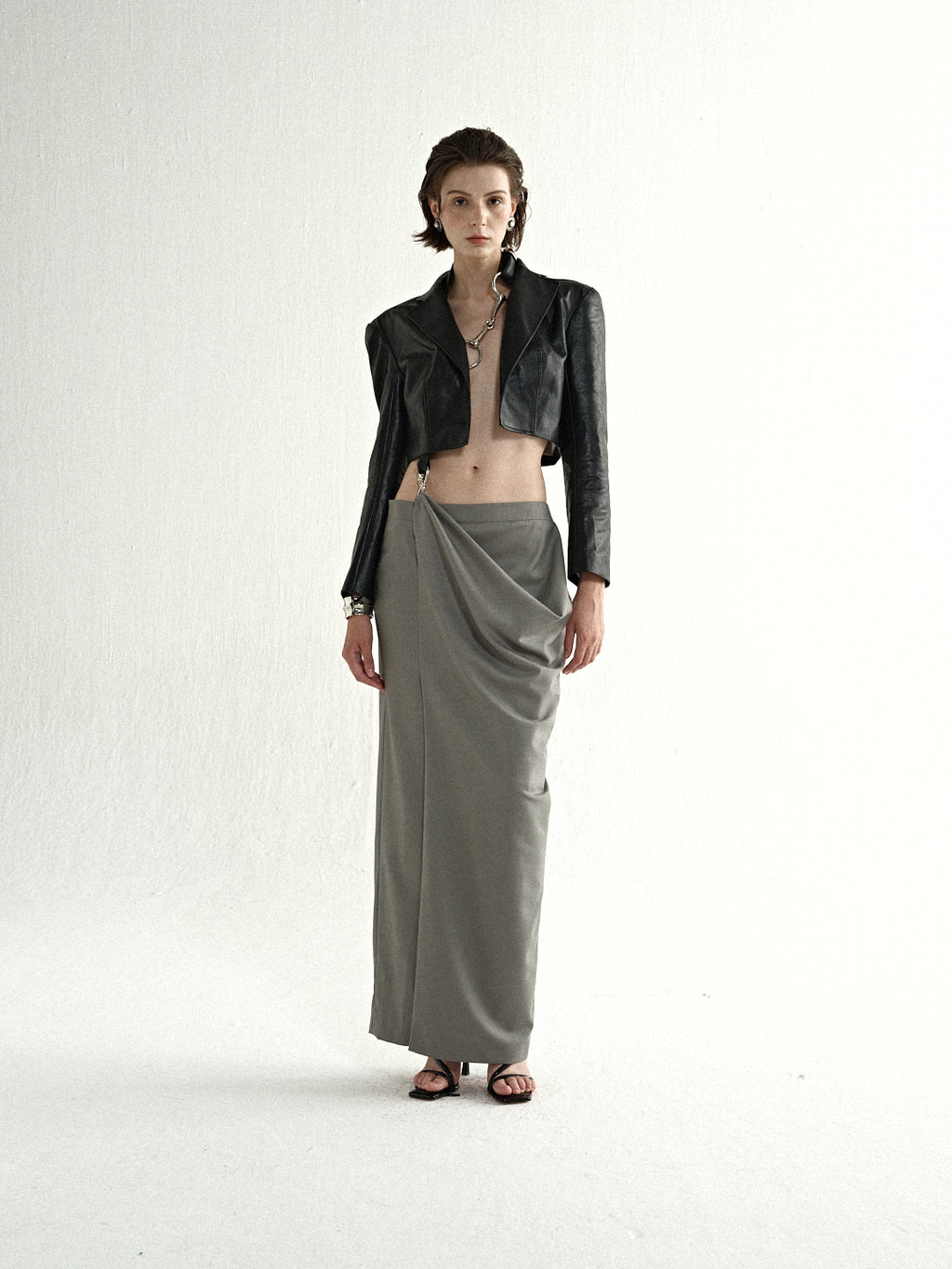 Noir Cropped Leather Jacket