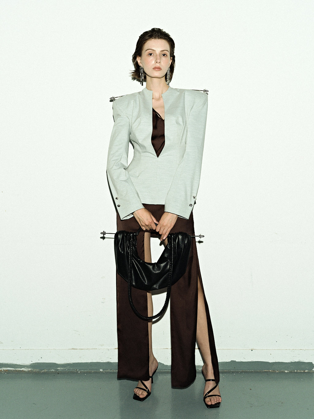 Ivory Power Blazer & Wide-Leg Trouser Set