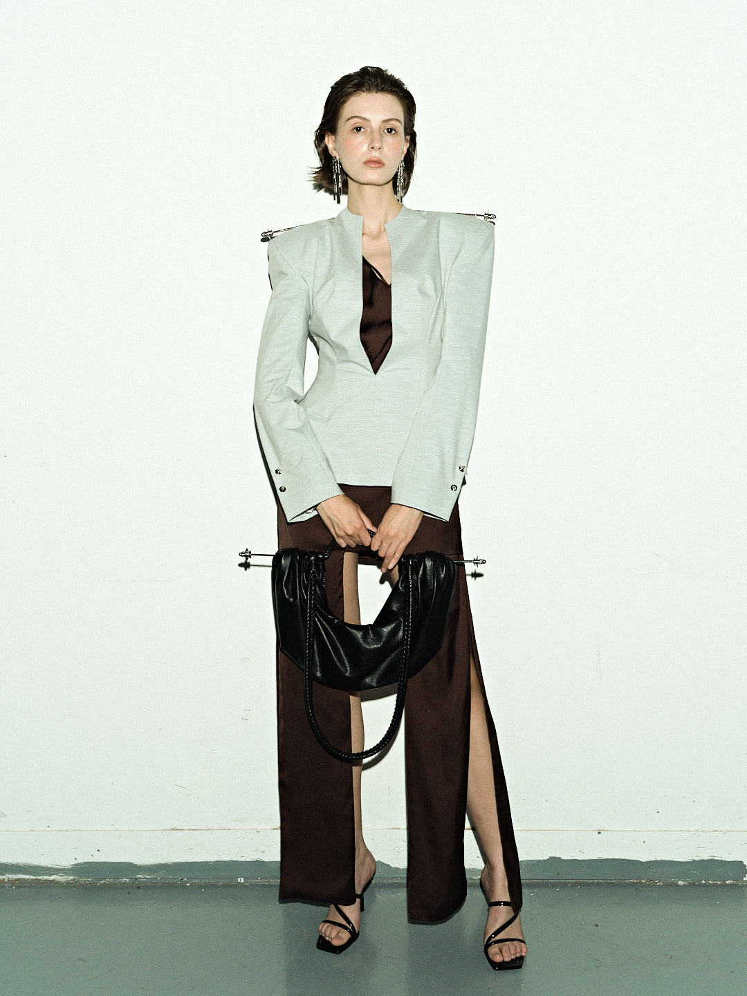 Ivory Power Blazer & Wide-Leg Trouser Set