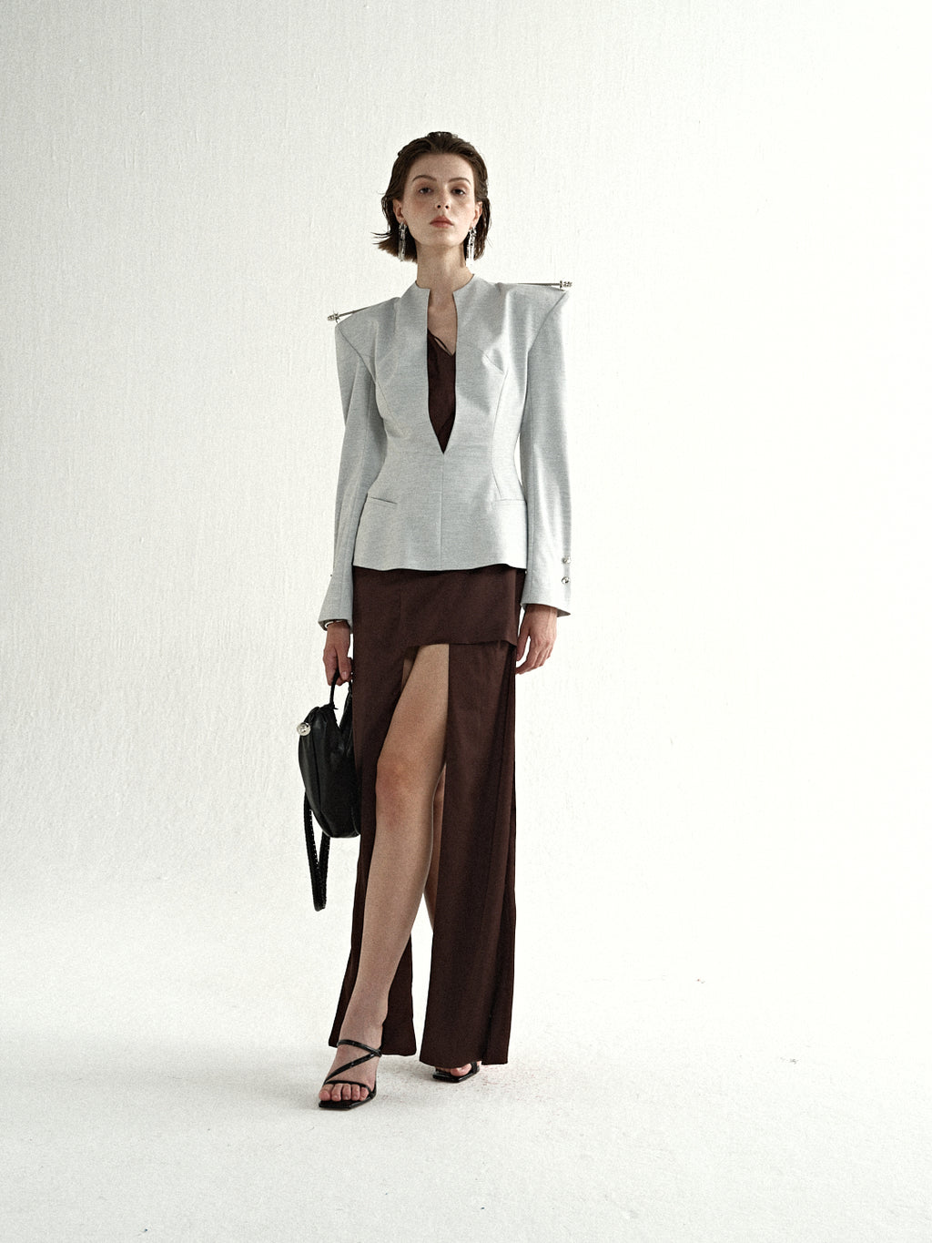 Ivory Power Blazer & Wide-Leg Trouser Set