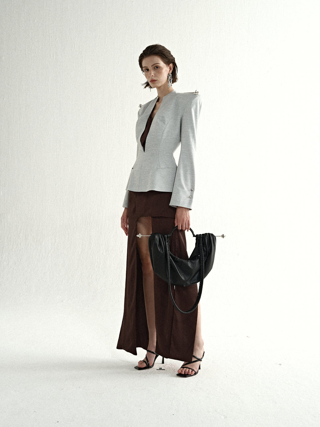 Ivory Power Blazer & Wide-Leg Trouser Set