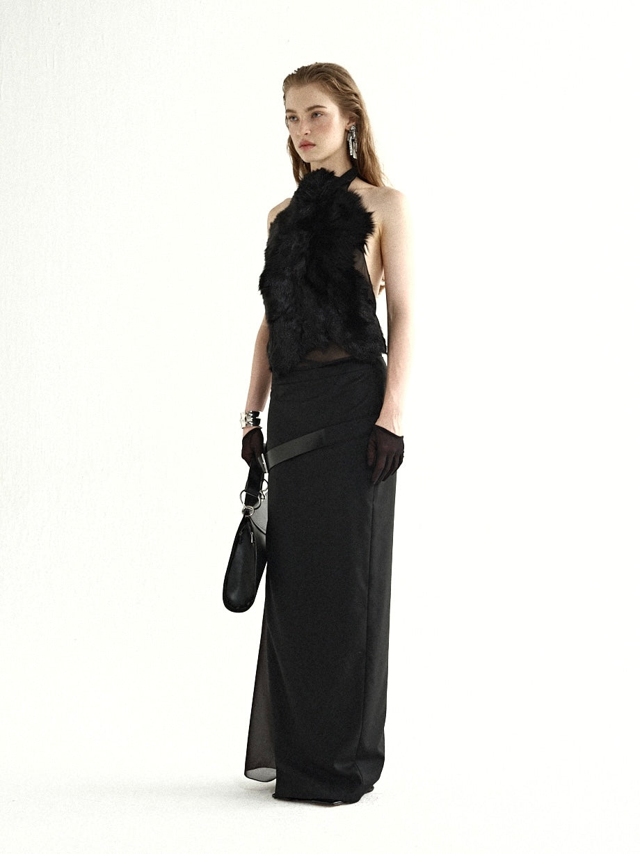 Noir Halter Maxi Dress