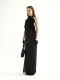 Noir Halter Maxi Dress
