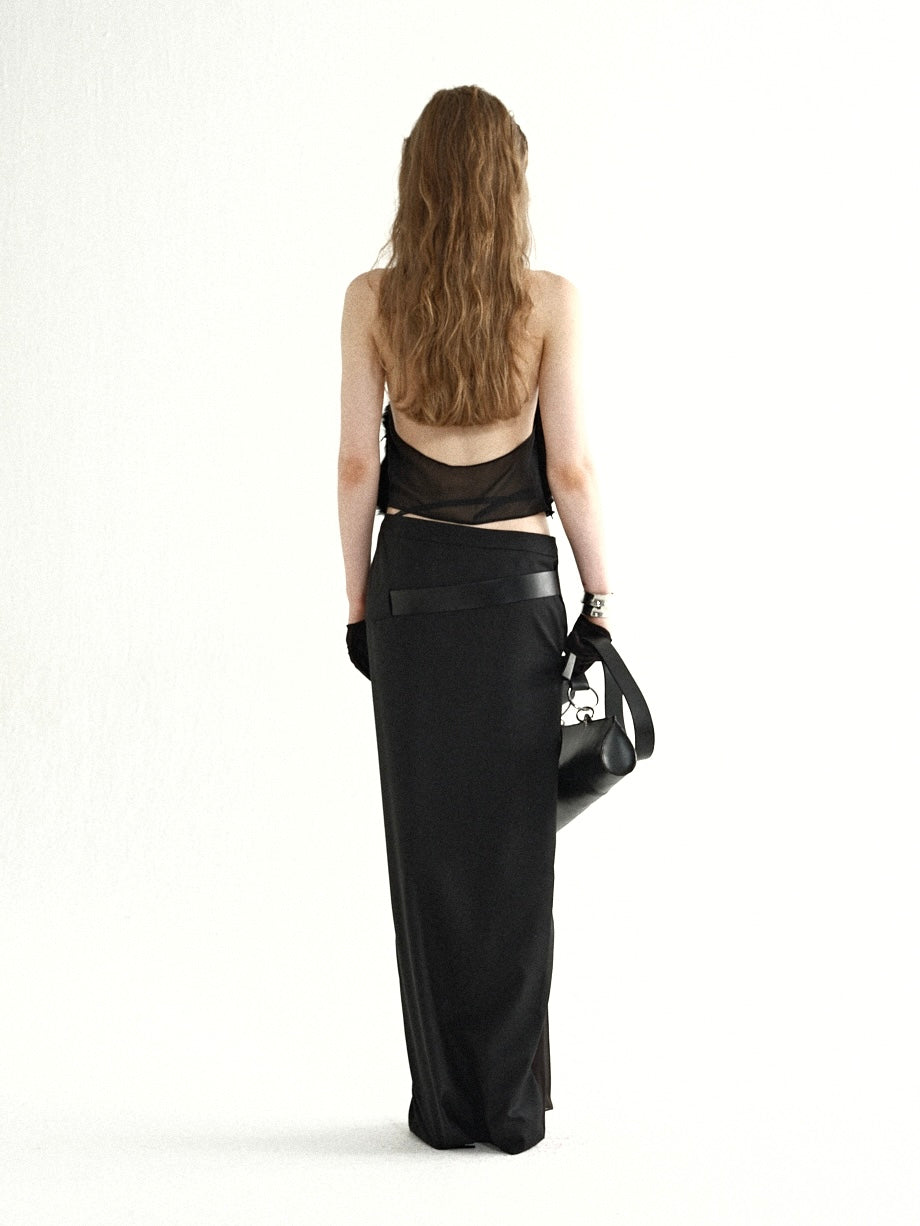 Noir Halter Maxi Dress
